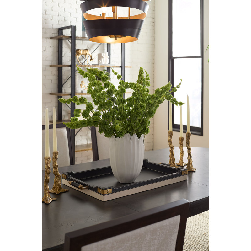 Toulon Decorative Tray, Black/Walnut