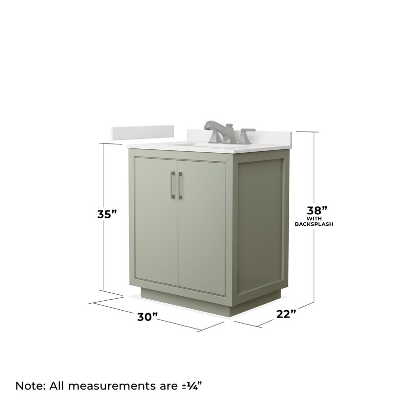 30'' W Single Vanity, WDX13347, Light Green, Brushed Nickel