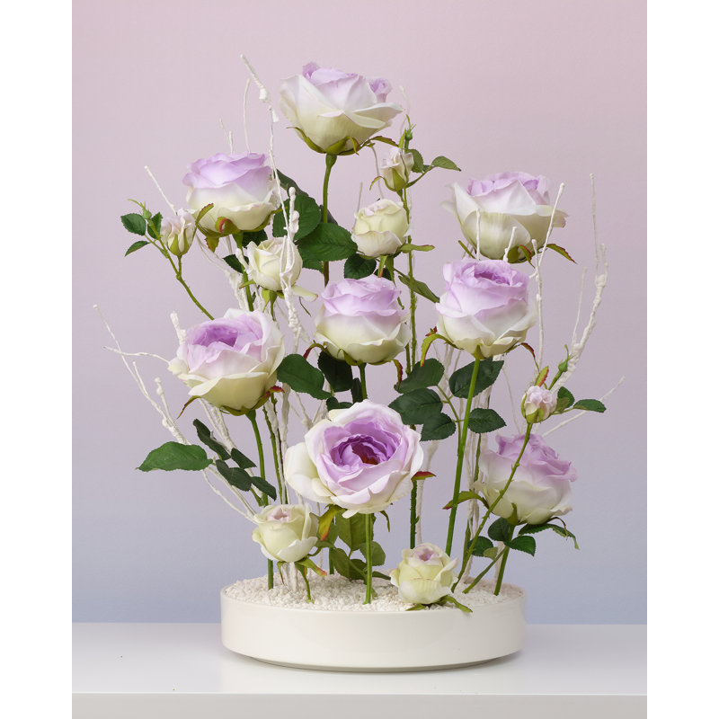 Fleurs de roses artificielles 15 ", Mauve