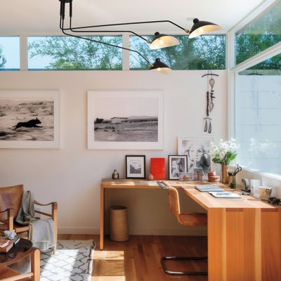Mid-century Modern Chandelier Black 3 Arm Ceiling Light, Modern 3 Light Large Living Room Chandelier For Dining Room Kitchen Island