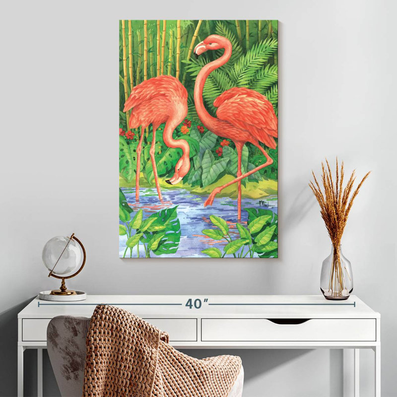 Brampt Bamboo Flamingo, 30" H x 20" W