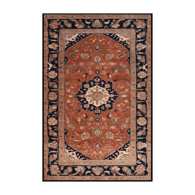 Tapis brun lavable à la machine, Rectangle 5 pi x 8 pi