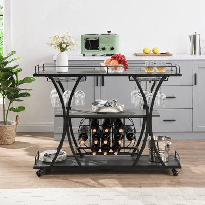 Chariot-bar industriel et chariot de service pour la maison avec roulettes