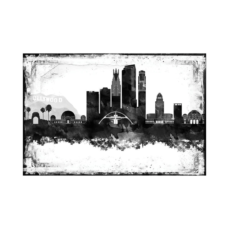 Los Angeles Skylines - Wrapped Canvas Print, 101.6 cm H x 66.04 cm W x 3.175 cm D