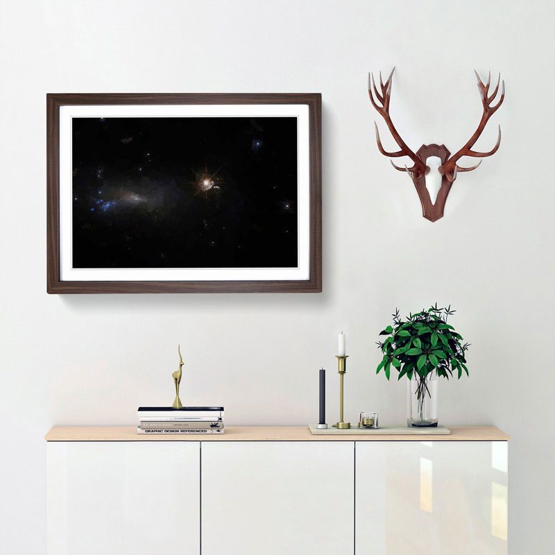 Out of Space Vol.4 in Abstract - Picture Frame Graphic Art Print, 62cm H x 87cm W x 2cm D, Walnut Framed