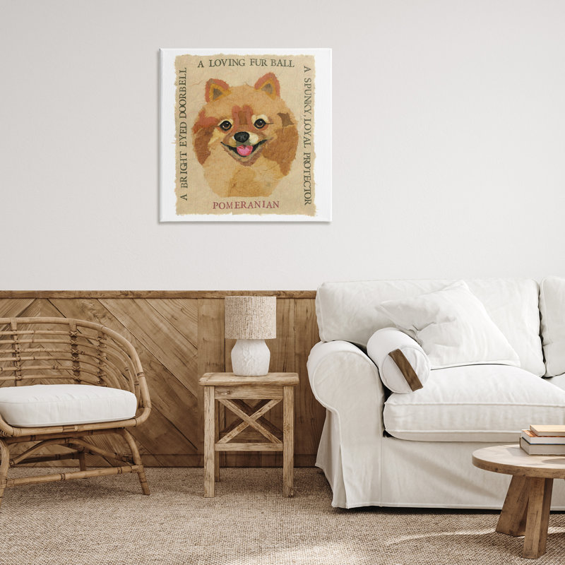 "Fun Pomeranian Pet", art mural sur toile par Nancy Overton, H 30 po x l 30 po