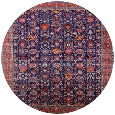 Tapis oriental bleu / rouge
