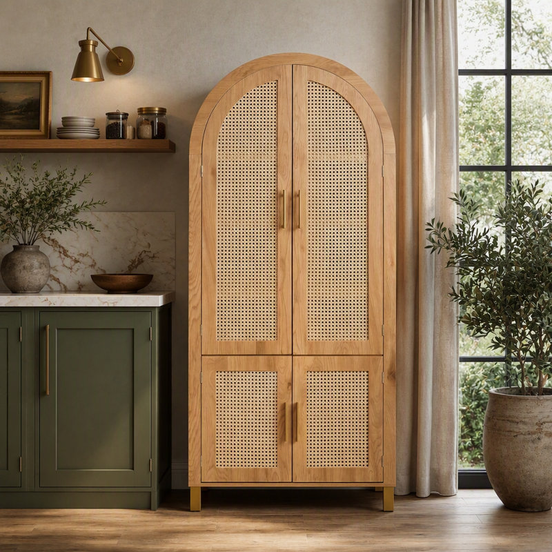 Armoire arquée de 71 pouces de hauteur, Oak