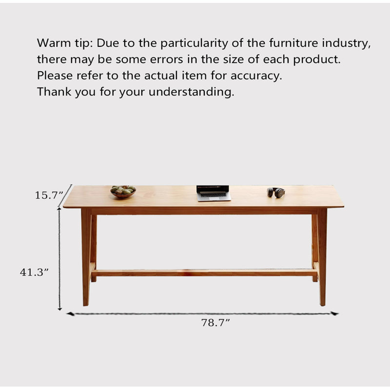 Table de bar Nordic Minimalist, H 41,34 po x L 78,74 po x l 15,75 po