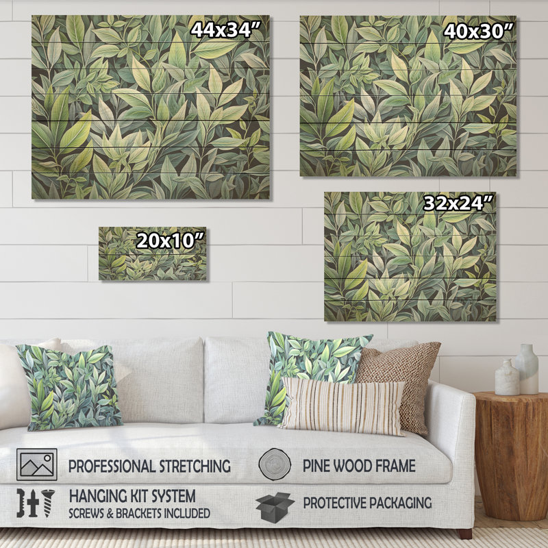 Herbes, sauge, sagesse II - Herbes florales sur bois, H 10 po x l 20 po
