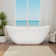 67" x 28"  Acrylic Oval Design with Double Slipper Freestanding Tub with Chrome Drain & Overflow, Spa-Inspired Luxury for Modern Bathrooms