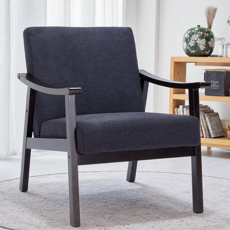 Fauteuil à dossier haut d'inspiration médiévale moderne, Noir antique