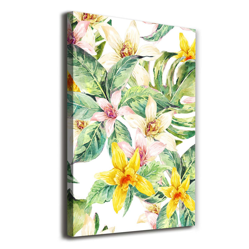 Tropical Flowers - Wrapped Canvas Print