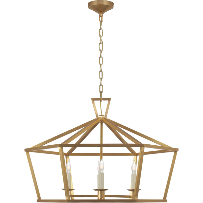 Chapman & Myers Darlana Wide Hexagonal Lantern, Antique Burnished Brass