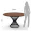 Amaja Walnut Round Metal Base Dining Table