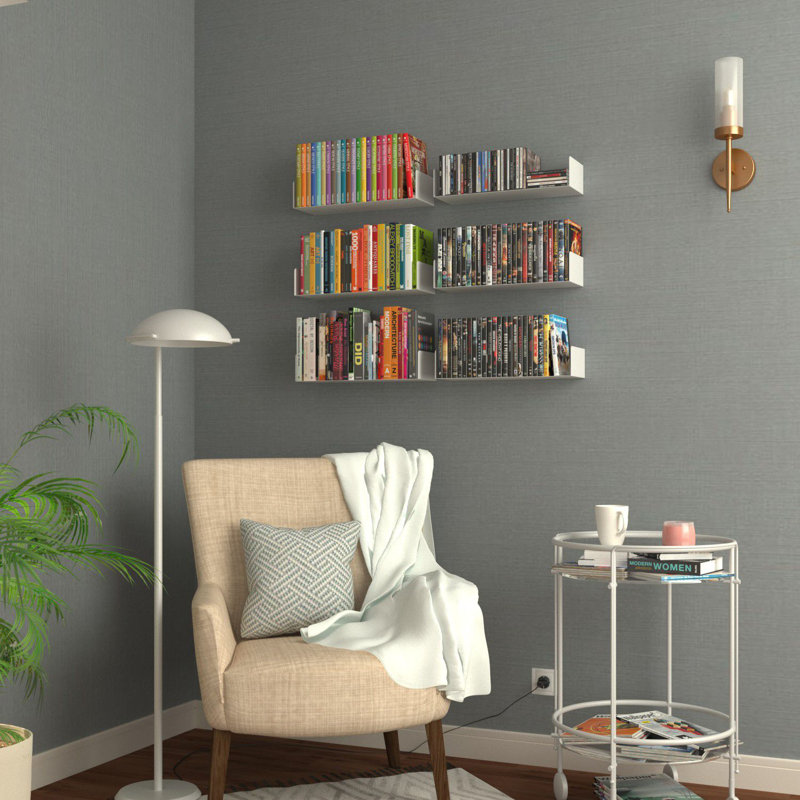 Tablette flottante en métal River Ridge, Blanc
