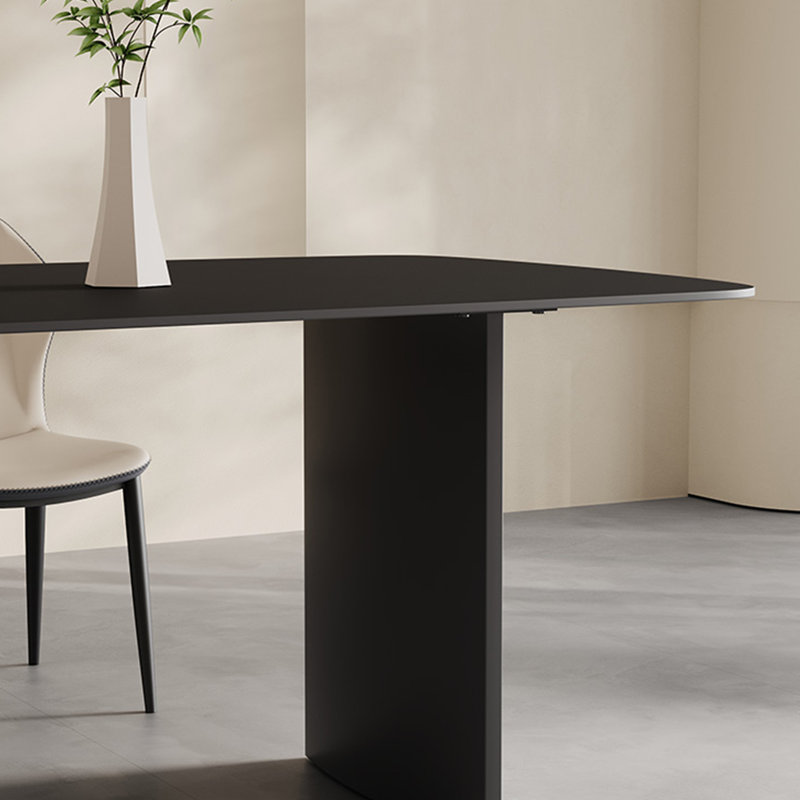Table de salle à manger rectangulaire noire, H 29,52 po x L 70,86 po x l 31,49 po