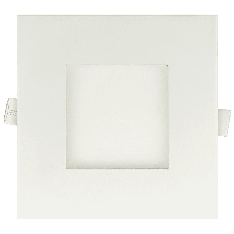 Downlight carré ultra mince à DEL 4 po certifié et ignifuge - couleur sélectionnable, intensité variable 850 lumens