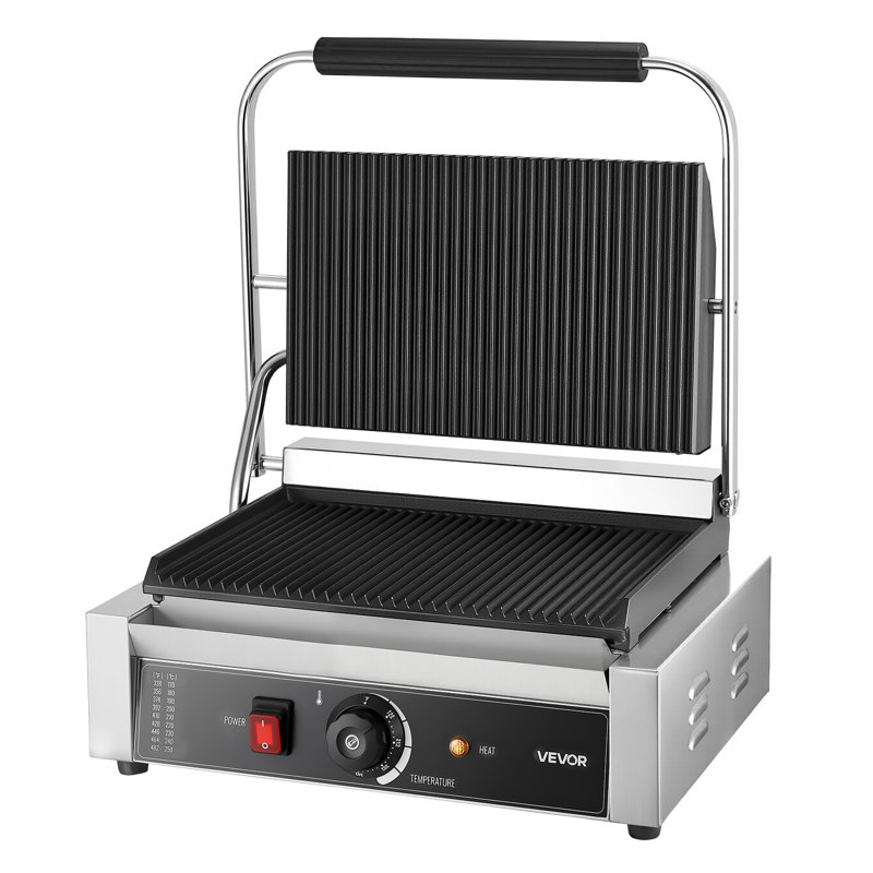 Commercial Panini Press Grill Electric Sandwich Maker Griddle Plate 13.5x9.3 in
