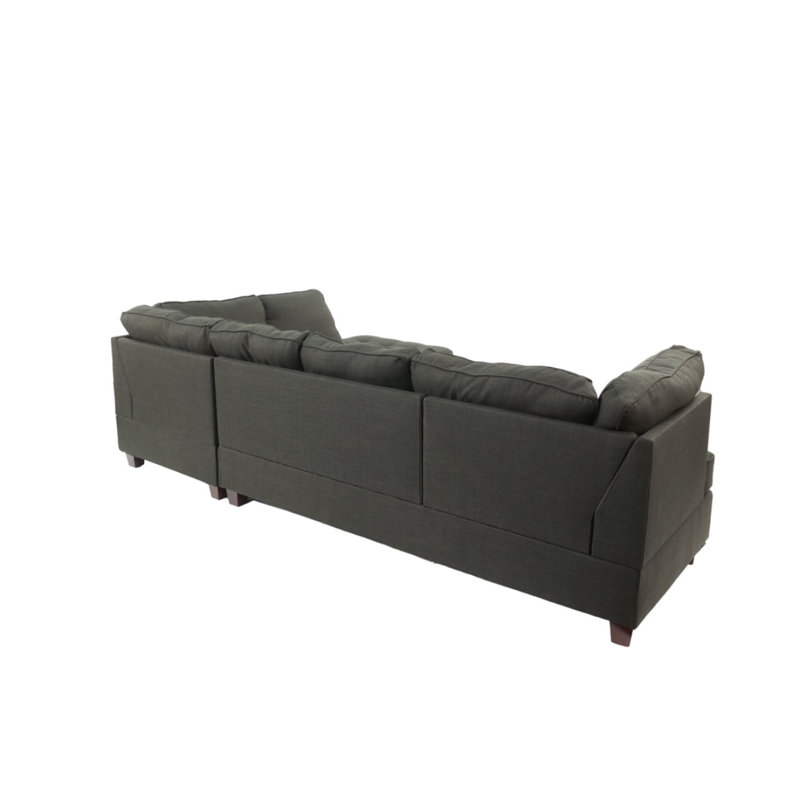 Ensemble modulaire 2 pièces Panella, Tissu cendré noir Dorris