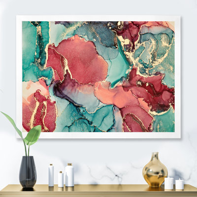 Bleu et mauve luxueux abstrait fluide X - peinture sur toile