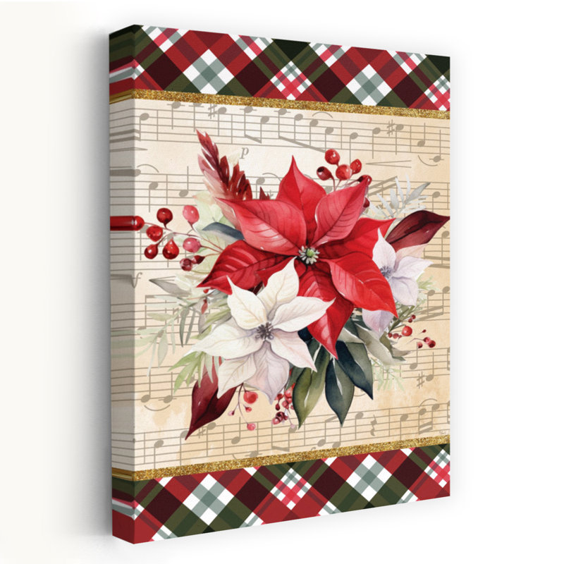 Poinsettias sur feuilles, poinsettia contemporain, art floral, H 60 po x l 40 po