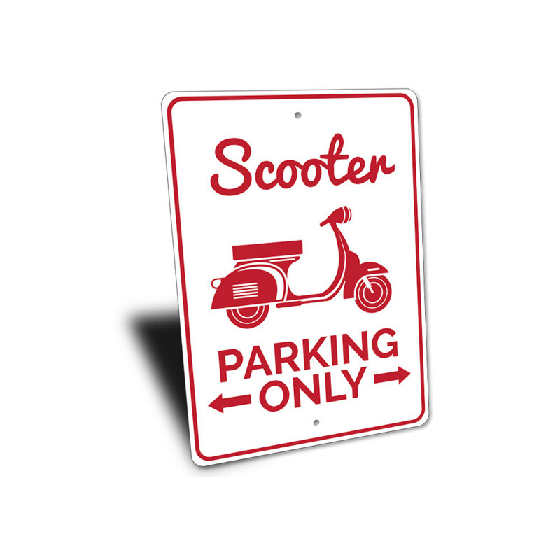 Enseigne de scooter en aluminium, H 14 po x l 10 po x P 0,04 po