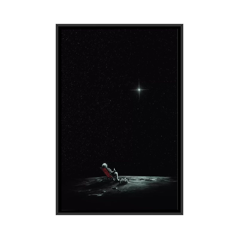 "Space Chill II" par Nicebleed, impression sur toile, H 26 po x l 18 po x P 1,5 po, Toile avec cadre noir, Pas de tapis