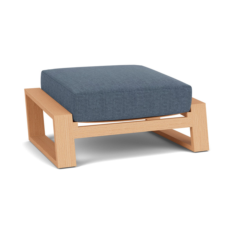 Pursuit Rectangle Outdoor Ottoman Patio Ottoman, Deluna Aegean