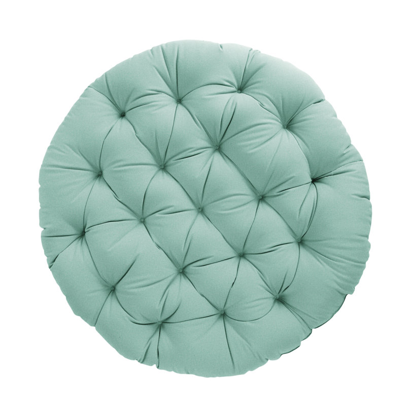 Indoor/Outdoor Sunbrella Papasan Cushion, 44" W x 44" D, Polyester, Ice Mint