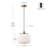 1-Light Matte Brass Pendant Lighting with Frosted Ribbed Glass Shade
