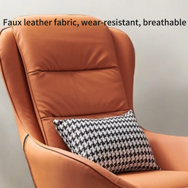 Fauteuil inclinable ergonomique en similicuir, Orange