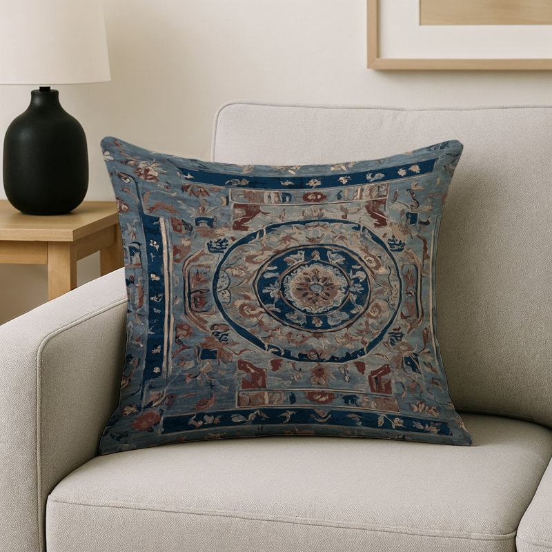 Coussin décoratif intérieur et extérieur Modern, Gris oriental 24, Carré 16 po