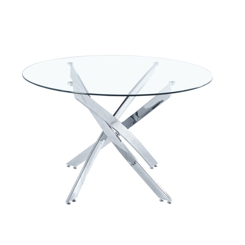 Table de salle à manger Felisha, Chrome, L 36 po x l 36 po