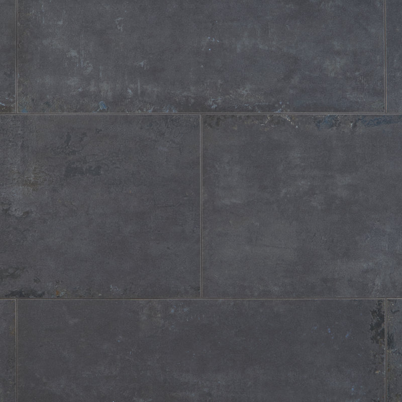 Mantis 11.81 in. x 23.62 in. Matte Porcelain Concrete Look Floor and Wall Tile (13.55 Sq. Ft./Case), Black Gold