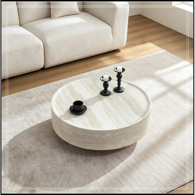 Bonie ronde avec base robuste, Beige
