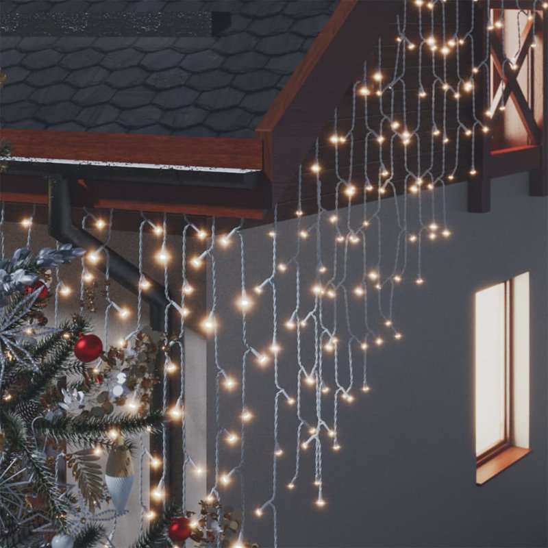 LED Twinkle Indoor / Outdoor Icicle Lights, Warm White