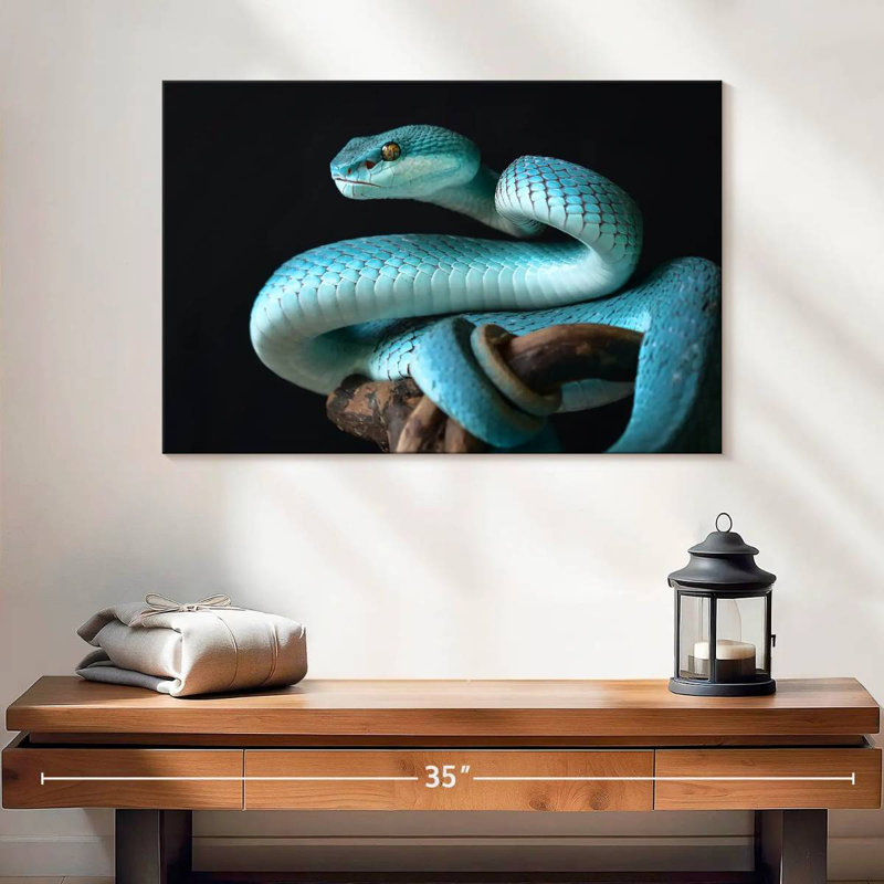 Brampt Blue Sunda Island Pitviper, 8" H x 12" W