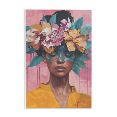 Woman With Floral Headdress Wall Plaque, design by LSR Design Studio