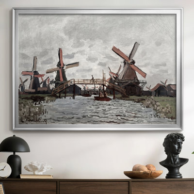 Windmills near Zaandam-Claude Monet-Framed Gallery Wrapped Canvas-1871