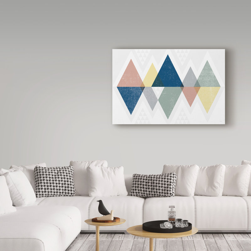 Art sur toile Guarani «Mod Triangles I Soft Crop», H 12 po x l 19 po x P 2 po