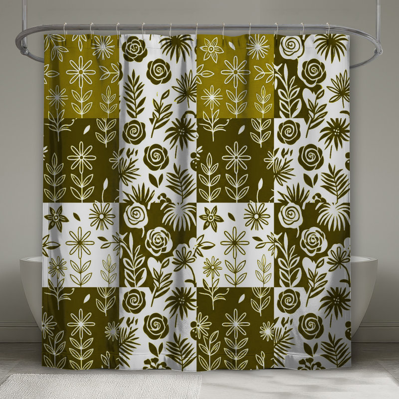Rideaux de douche à motif floral, L 70 po x H 72 po