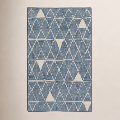 Enisa Navy Beige Hand-Woven Jute Rug