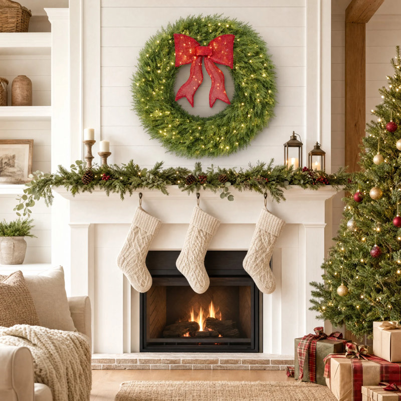 Couronne de Noël artificielle, 36" L