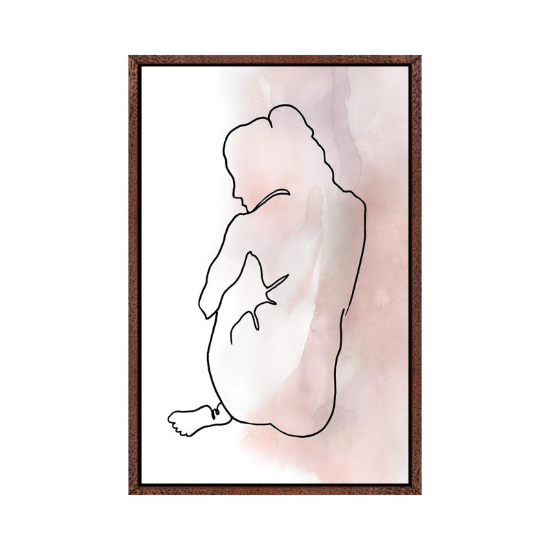 Figure Sketch III by Carol Robinson - Print on Canvas, 66.04 cm H x 45.72 cm W, Classic Brown Wood Framed