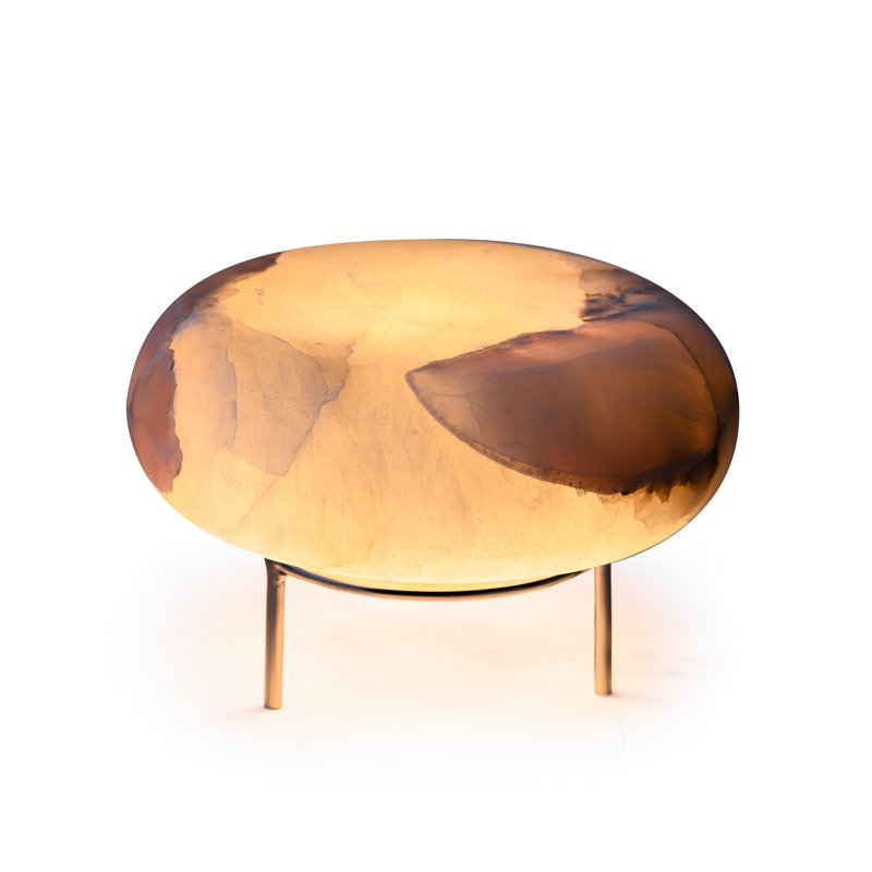 Lampe en fer avec abat-jour en marbre