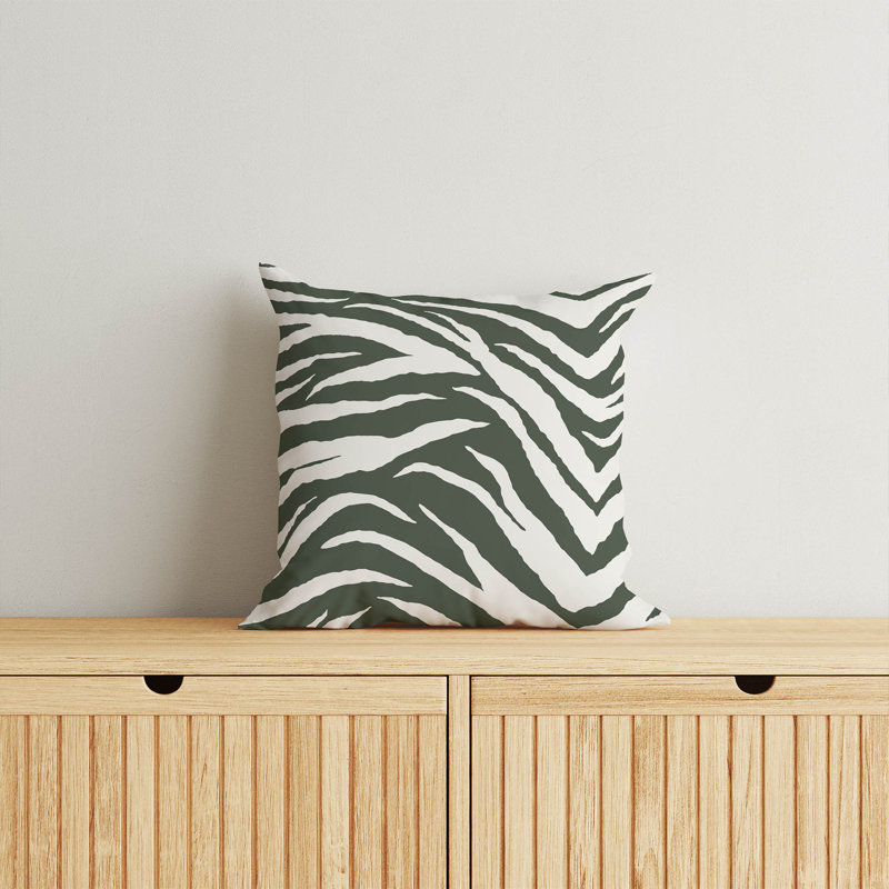 Coussin Zebra, Chimichurri / vert, H 26 po x l 26 po