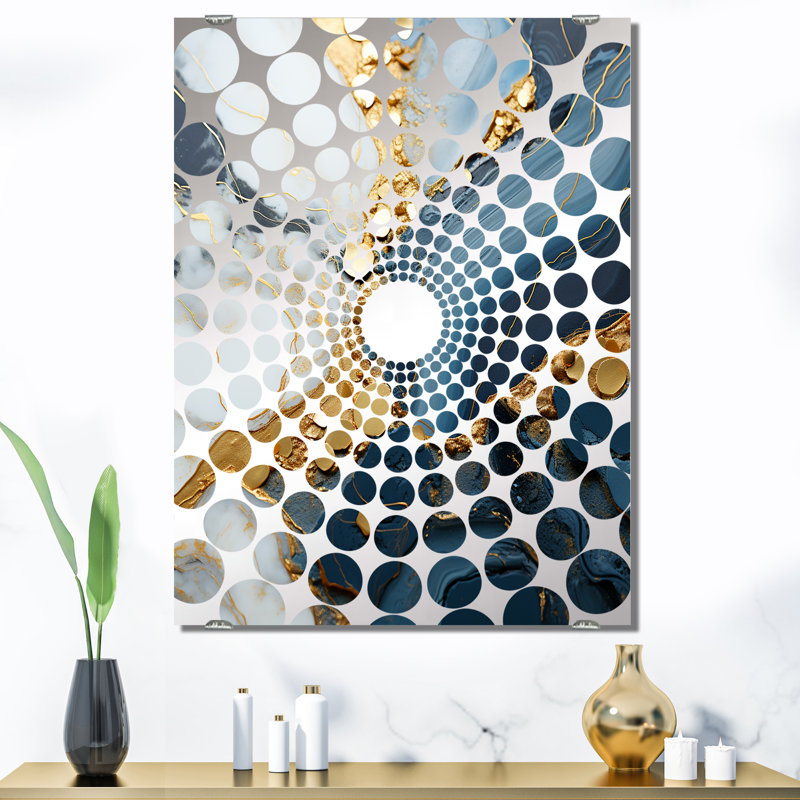 Coriss - Abstract Liquid Ink Wall Mirror Decor MIR137116, 40" x 30"
