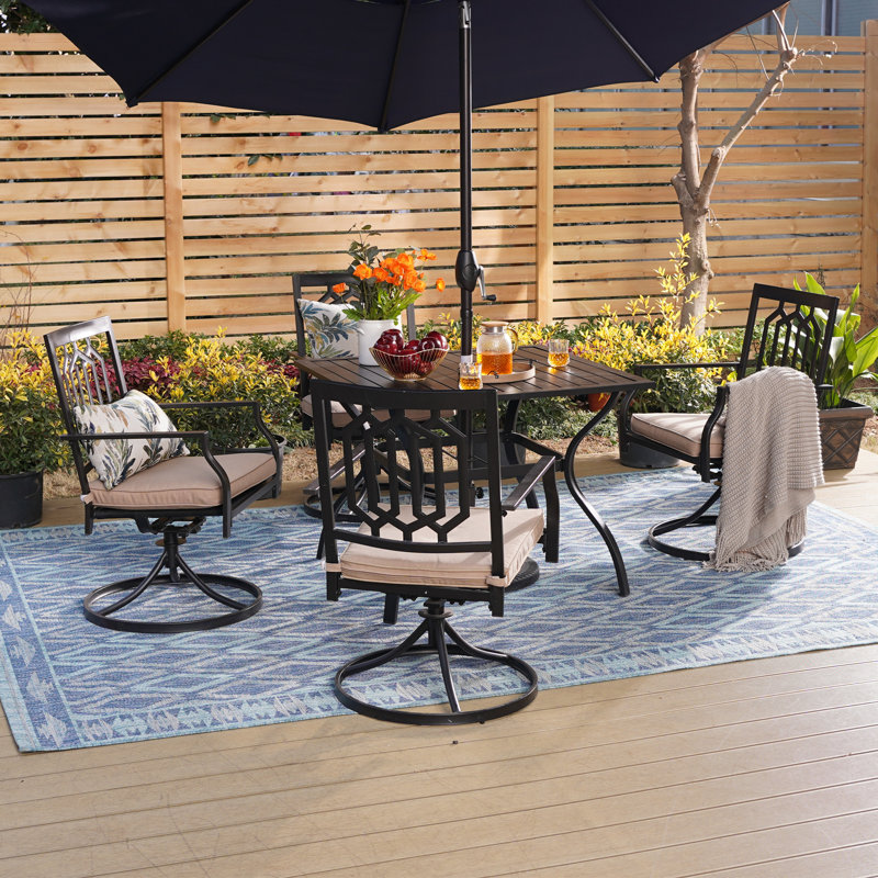 Bavan 4 - Person Patio Dining Set with Square Table , Cushions Included