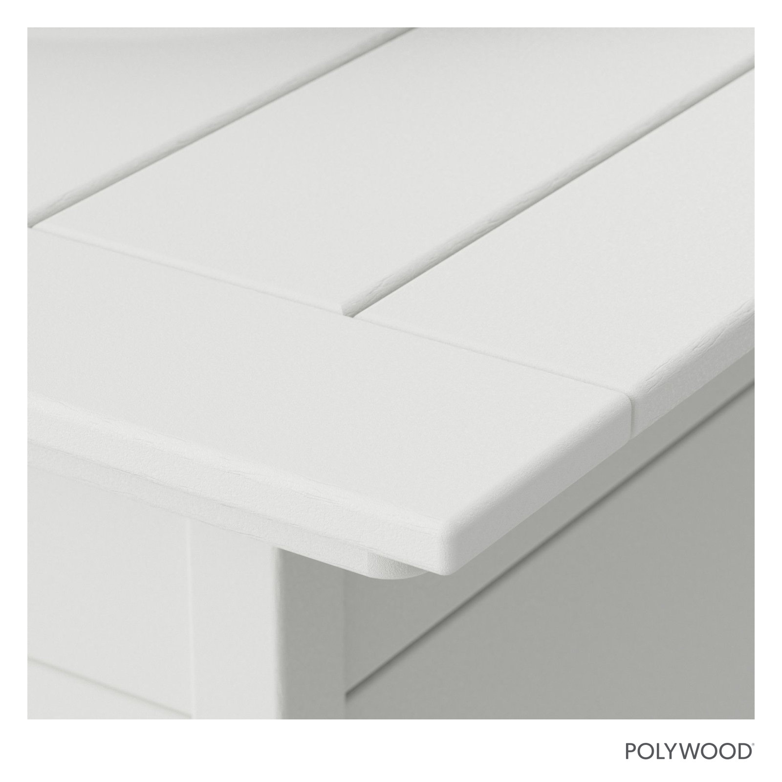 POLYWOOD® Square 42" Fire Pit Table, White